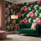 green-velvet-couch-ottoman-are-center-room-pink-armchair-sits-left